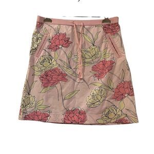 Loft petites light pink‎ floral mini skirt.